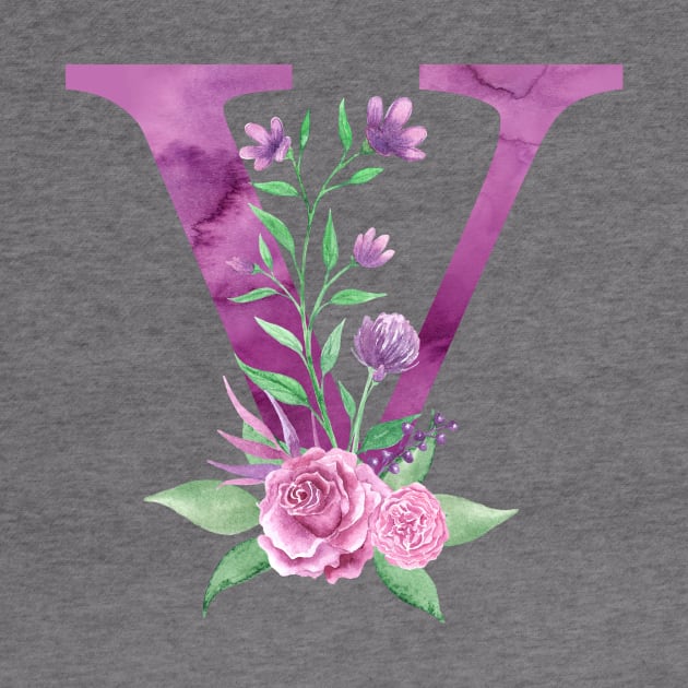 Floral Monogram V Beautiful Rose Bouquet by floralmonogram